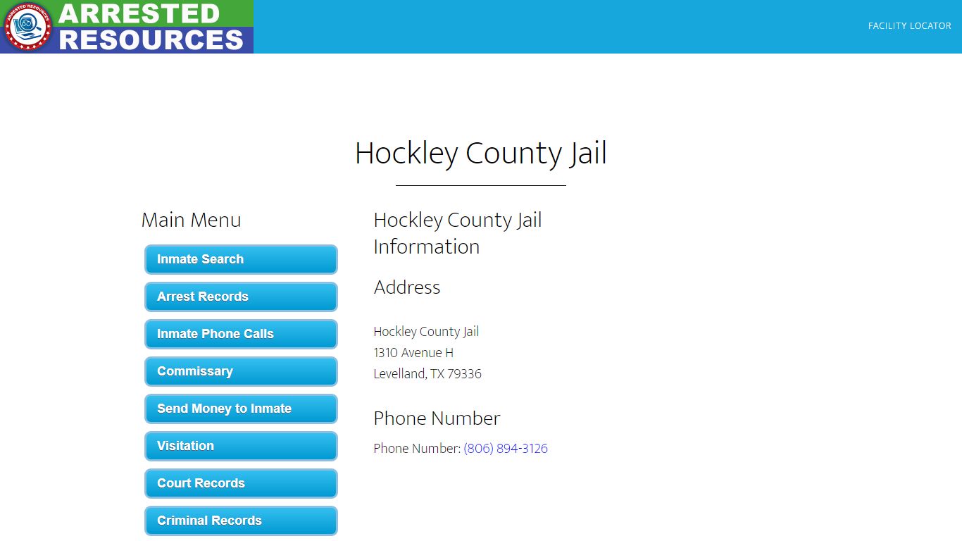 Hockley County Jail - Inmate Search - Levelland, TX