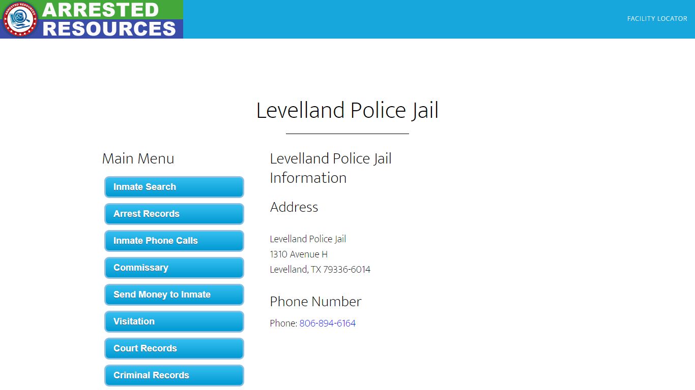 Levelland Police Jail - Inmate Search - Levelland, TX - Arrested Resources